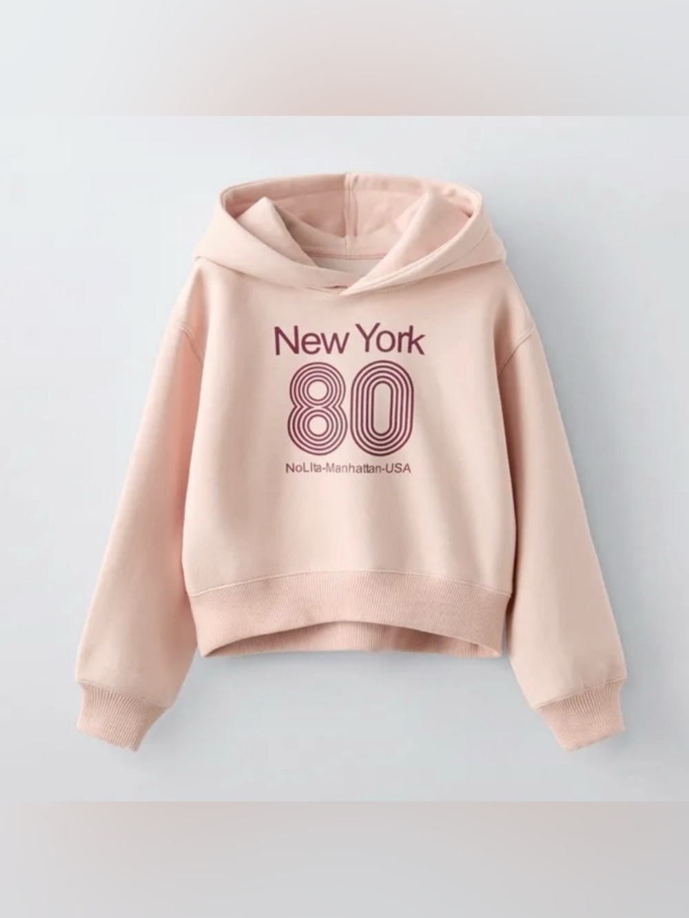New ZARA NWOT Cropped Slogan Sweatshirt